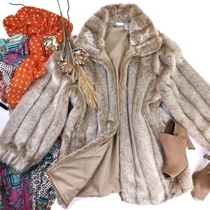 New Roaman's Soft Faux Fur Coat Sz M